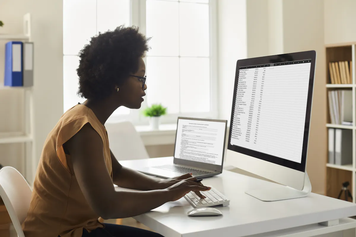 Woman working on computer