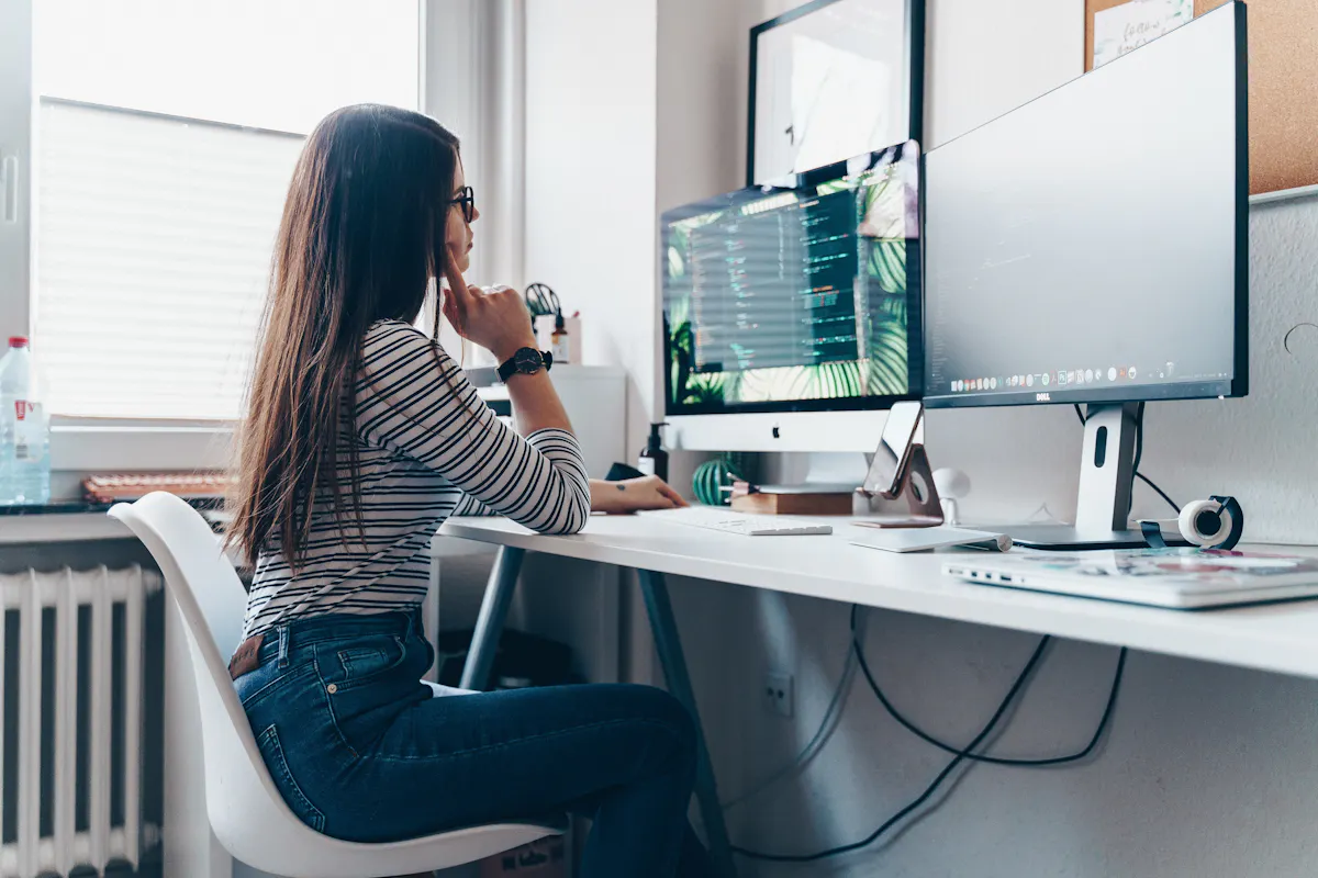 Grace Hopper student at computer.