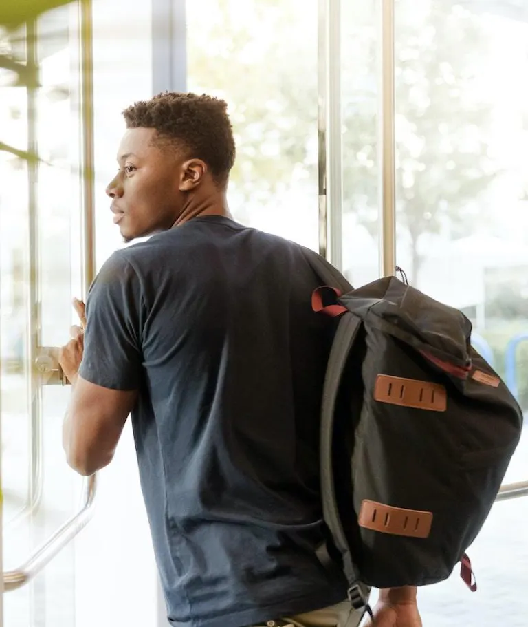 University student with backpack