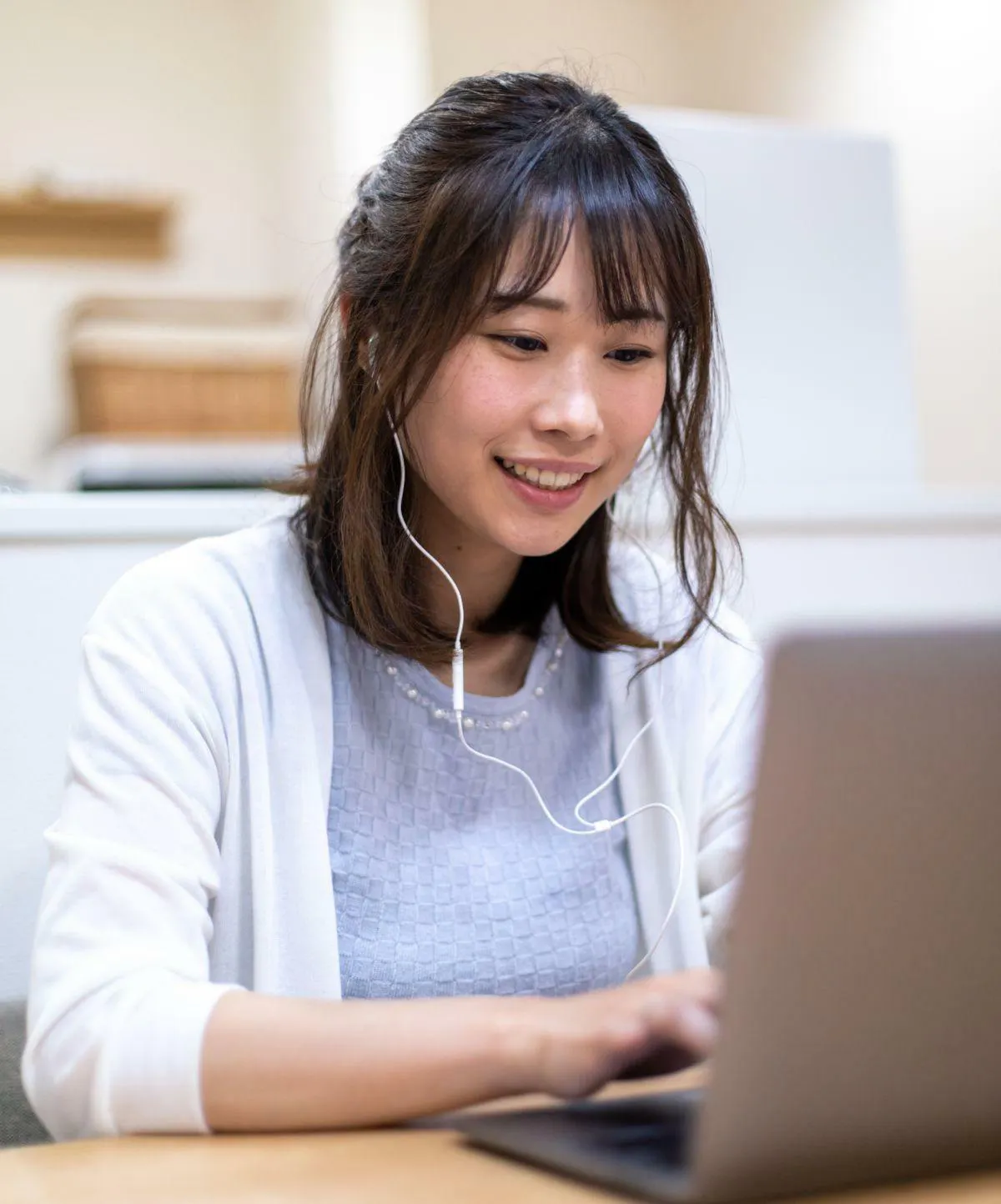 Woman working on laptop